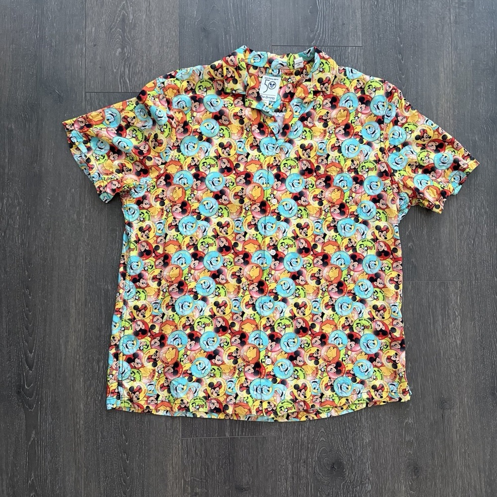 Walt Disney World 50th Anniversary‎ Mens Button Shirt Reyn Spooner XL Retro